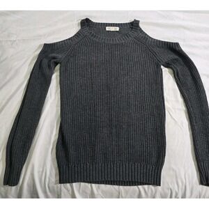 Pick Rose Cold Shoulder Sweater Gray Size Medium